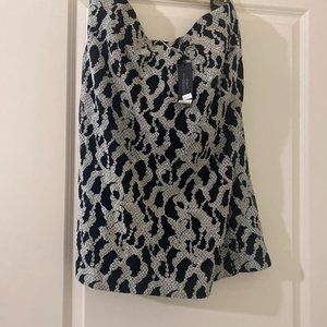 Lane Bryant 26 Knee Length Gray and Black Lace Ski